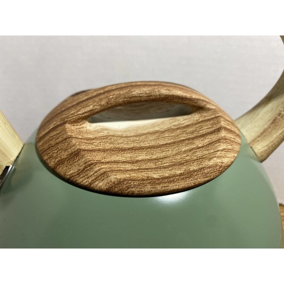 Poliviar Whistling Tea Kettle 2.7 Qt. Wooden Handle Stainless Steel Green - Picture 7 of 10